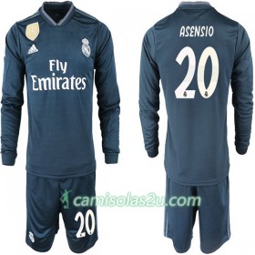 Camisolas de Futebol Real Madrid ASENSIO 20 Criança Equipamento Alternativa 2018/19 Manga Comprida
